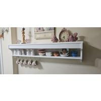 Café Royale Vintage Mutfak Rafı - Dekoratif Fincan ve Kupa Askılığı - Şık Tasarım 120cm 1. Sınıf MDF