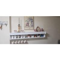 Café Royale Vintage Mutfak Rafı - Dekoratif Fincan ve Kupa Askılığı - Şık Tasarım 120cm 1. Sınıf MDF