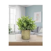 Nordik Stil Saksılı Yeşil Yapay Bitki - Masa Üstü ve Raf İçin Gerçekçi Yeşillik