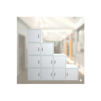 10 Bölmeli Kapaklı Basamaklı Çok Amaçlı Dolap (MDF) 30x30 Beyaz 1.Sınıf MDF 