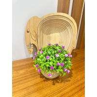 Dekoratif Saksılı Yapay Çiçek - Küçük Mor Güller Masaüstü Ofis ve Ev Süsü Hediyelik