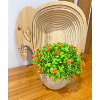 Dekoratif Saksılı Yapay Çiçek - Turuncu Minyatür Güller - Canlı Görünümlü Masaüstü Bitki