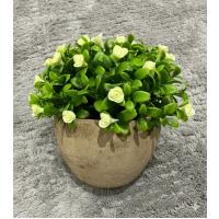 Dekoratif Yapay Çiçek - Saksıda Sarı Çiçekli - Masa Üstü Ofis & Ev Dekoru (17x13 cm)