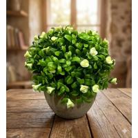 Dekoratif Yapay Çiçek - Saksıda Sarı Çiçekli - Masa Üstü Ofis & Ev Dekoru (17x13 cm)