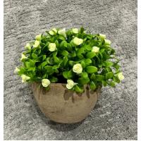 Dekoratif Yapay Çiçek - Saksıda Sarı Çiçekli - Masa Üstü Ofis & Ev Dekoru (17x13 cm)