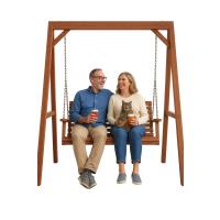 Doğal Çam Ağacından İmal – İki Kişilik Ahşap Salıncak (145x210 cm)