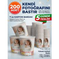 Doğum Gününe Özel Fotoğraf Baskılı Karton Bardak 200 Adet – İsimli, Yaşa Özel, Kişiye Özel Tasarım
