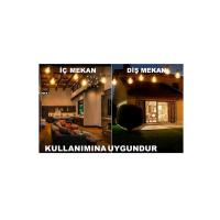 Yeni Nesil Solar Bahçe Işığı 15 Metre 25+2 Ampul - Güneş ve USB Şarjlı - Sensörlü ve Dış Mekan Led