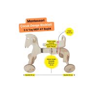 Montessori Çocuk Denge Bisikleti 2-6 Yaş MDF At Başlık