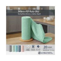 FB Cup (20'li Rulo) Mikro-Fb Çok Amaçlı %100 Mikrofiber Temizlik Bezi 25X32 Kopart Kullan Su Yeşili