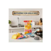 8'li Mikrofiber Bez +Saplı 4'lü Süper Güçlü Bulaşık Teli Seti-Süper İkili