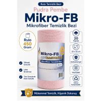 FB Cup (20'li Rulo) Mikro-Fb Çok Amaçlı %100 Mikrofiber Temizlik Bezi 25X32 Kopart Kullan (Pudra Pembesi)