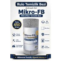 FB Cup (20'li Rulo) Mikro-Fb Çok Amaçlı %100 Mikrofiber Temizlik Bezi 25X32 Kopart Kullan(Antrasit Gri)