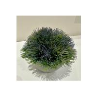 Premium Minimal Beton Görünümlü Saksı – Mor Çiçekli Yapay Bitkili | 1 Adet