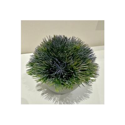 Premium Minimal Beton Görünümlü Saksı – Mor Çiçekli Yapay Bitkili | 1 Adet