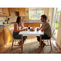 İskandinav Tarzı Modern Çalışma ve Yemek Masası - 90x70 cm Ahşap Ayahlı 1.Sınıf Beyaz Mdf