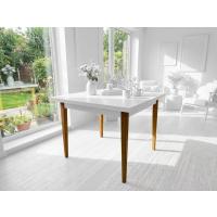 İskandinav Tarzı Modern Çalışma ve Yemek Masası - 90x70 cm Ahşap Ayahlı 1.Sınıf Beyaz Mdf