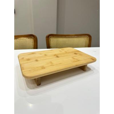 Lüks 5 Parça Bambu Mutfak Seti - Ayaklı ve Düz Kesme Tahtası Takımı - 15mm Kalınlık