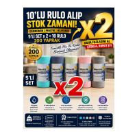 Mikro-FB 10’lu Mikrofiber Rulo Temizlik Bezi Seti – 200 Yaprak, 25x32 cm, 450 g/Rulo, 5 Renk x 2