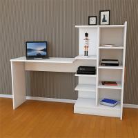 MukoToys MDF Beyaz Kitaplıklı Çalışma Masası