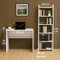 MukoToys Mdfden İmal Modern Tasarımlı Kitaplıklı Çalışma Masası 