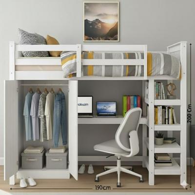 MyCampus Çok Fonksiyonlu Çalışma Masası (Ranza + Masa + Dolap + Raf) 1.Sınıf Mdf 