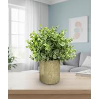 Nordik Stil Saksılı Yeşil Yapay Bitki - Masa Üstü ve Raf İçin Gerçekçi Yeşillik