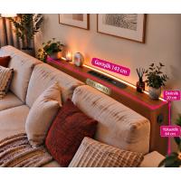 Özel Ölçü ve Tasarım Koltuk Arkası Ledli Ceviz Mdf Dresuar (143x64x20 cm)