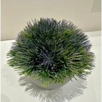 Premium Minimal Beton Görünümlü Saksı – Mor Çiçekli Yapay Bitkili | 1 Adet