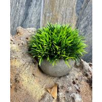 Premium Yapay Çim Topu Gri Saksıda Dekoratif Masa Üstü Çiçeği ?