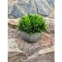 Premium Yapay Çim Topu Gri Saksıda Dekoratif Masa Üstü Çiçeği ?