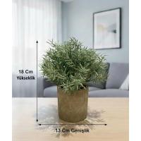 Saksılı Yapay Dağ Kekiği - Doğal Görünümlü Dekoratif Saksı Bitkisi - 18x13 cm