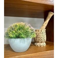 Yapay Scleranthus (Minder Çiçeği) Kızıl Yeşil Antrasit Saksılı Premium Dekor ?