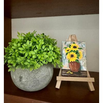 Yapay Şimşir (Boxwood) Çiçeği Antrasit Modern Saksılı Premium Ev Ofis Dekoru ?