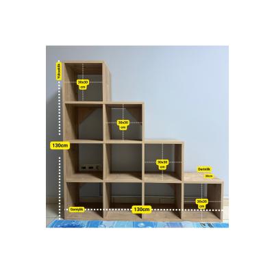 Basamak Raf Kitaplık Mdf 130x130