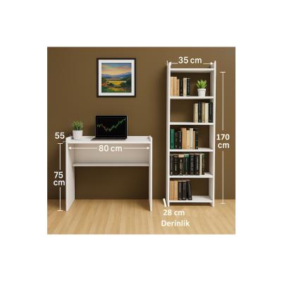 1.Kalite Mdf Çalışma Masası Kitaplık Seti