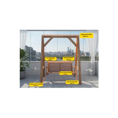 Doğal Çam Ağacından İmal – İki Kişilik Ahşap Salıncak (160x200 cm)