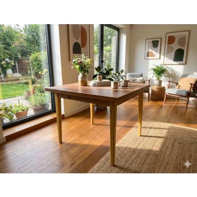 İskandinav Tarzı Modern Çalışma ve Yemek Masası - 90x70 cm Ahşap Ayahlı 1.Sınıf Meşe Desenli Mdf