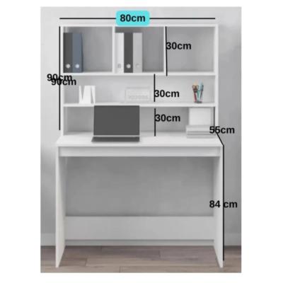 MukoToys Modern Tasarımlı Raflı MDF Çalışma Masası - 80x174x55 cm